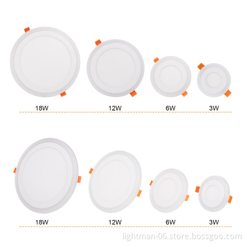 Recessed 2 in 1 LED Panel Lights double color double ring panel lights